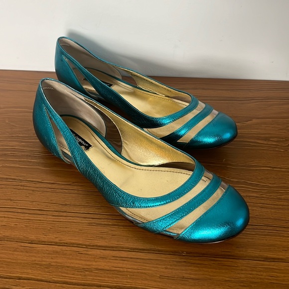 Dolce & Gabbana Metallic Striped See Through Clear Ballet Flats - Picture 8 of 16